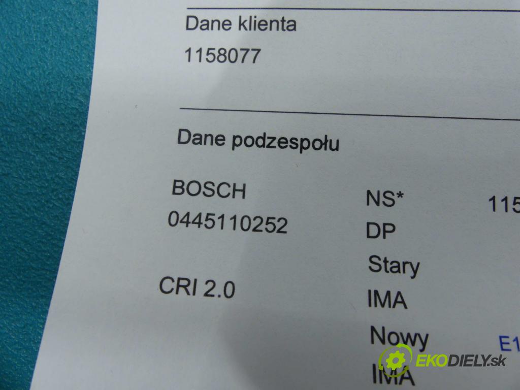 Peugeot 207 1.4 hdi 68 HP manual 50 kW 1398 cm3 5- vstrek 0445110252 (Vstrekovače)