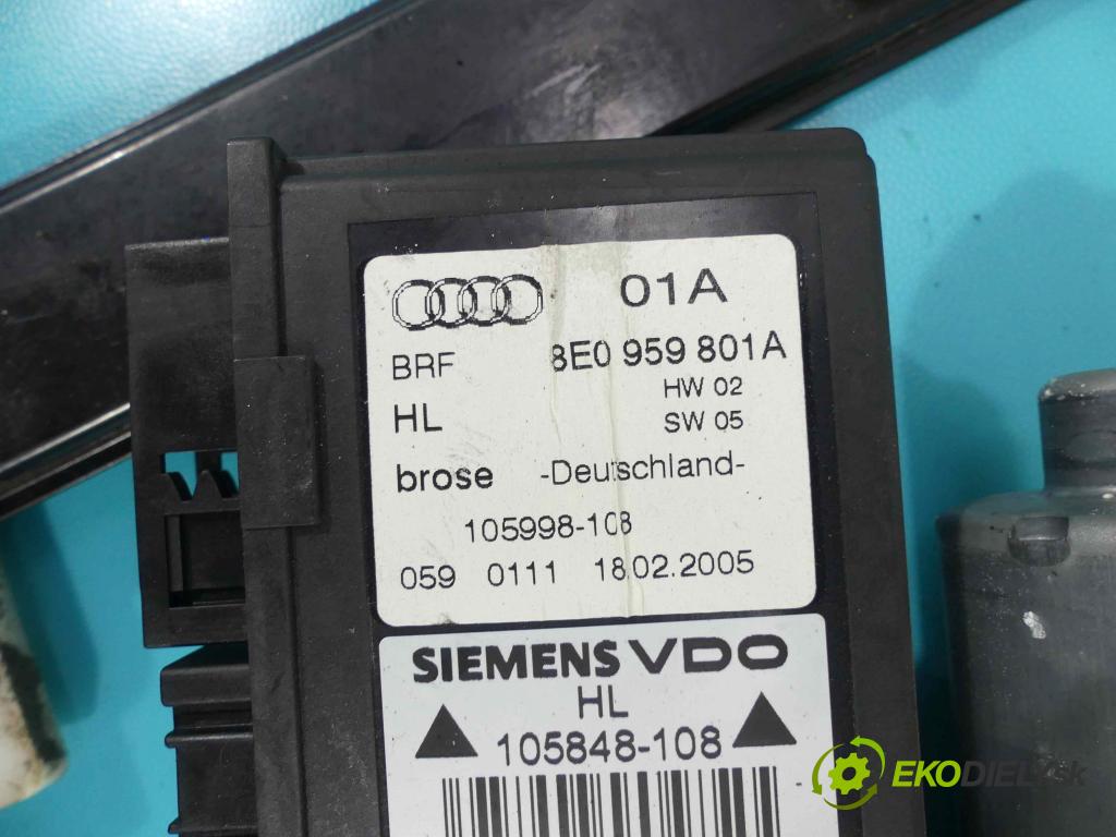 Audi A4 B7 2004-2008 3.0 TDI 204 hp automatic 150 kW 2967 cm3 5- mechanismus stahování zadní levý 8E0959801A