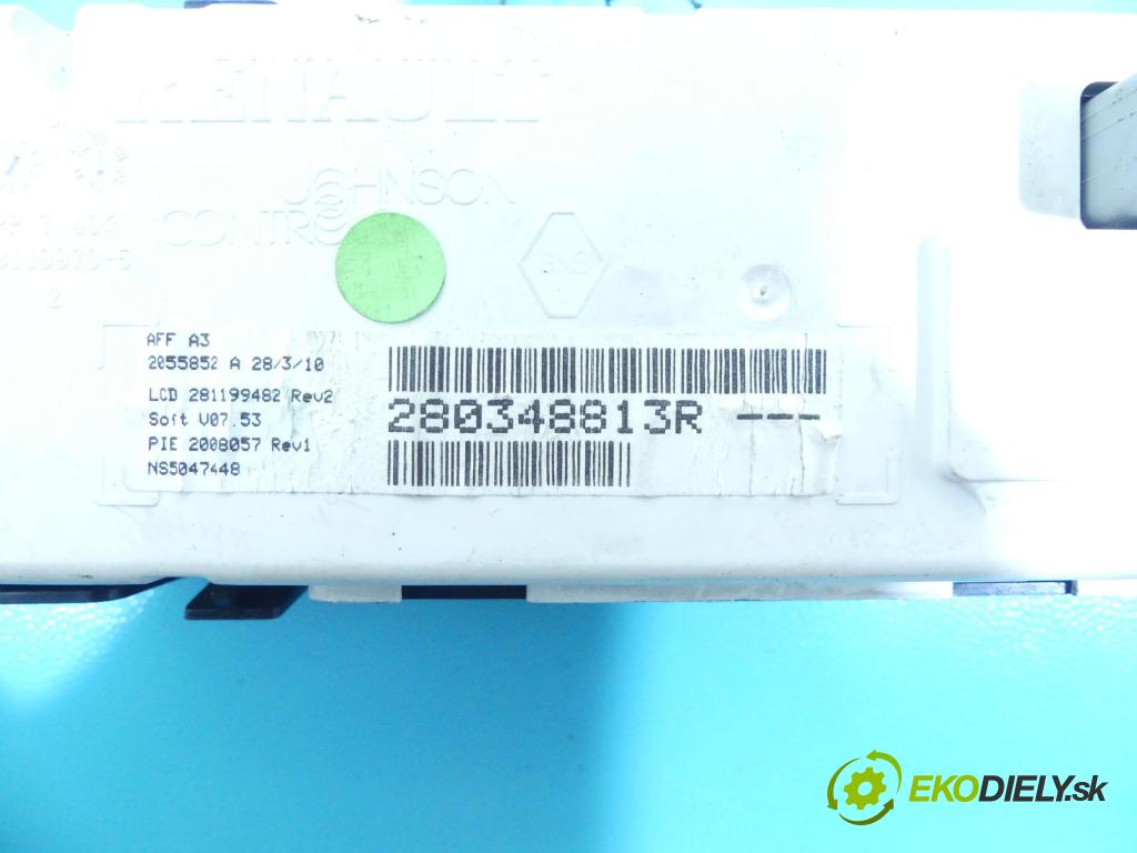 Renault Fluence 1.5 DCI 106 HP manual 78 kW 1461 cm3 4- Zobrazit: 280348813R (Prístrojové dosky, displeje)