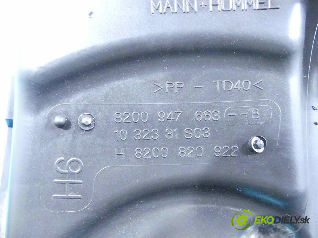 Renault Fluence 1.5 DCI 106 HP manual 78 kW 1461 cm3 4- obal filtra vzduchu 8200947663B (Obaly filtrov vzduchu)