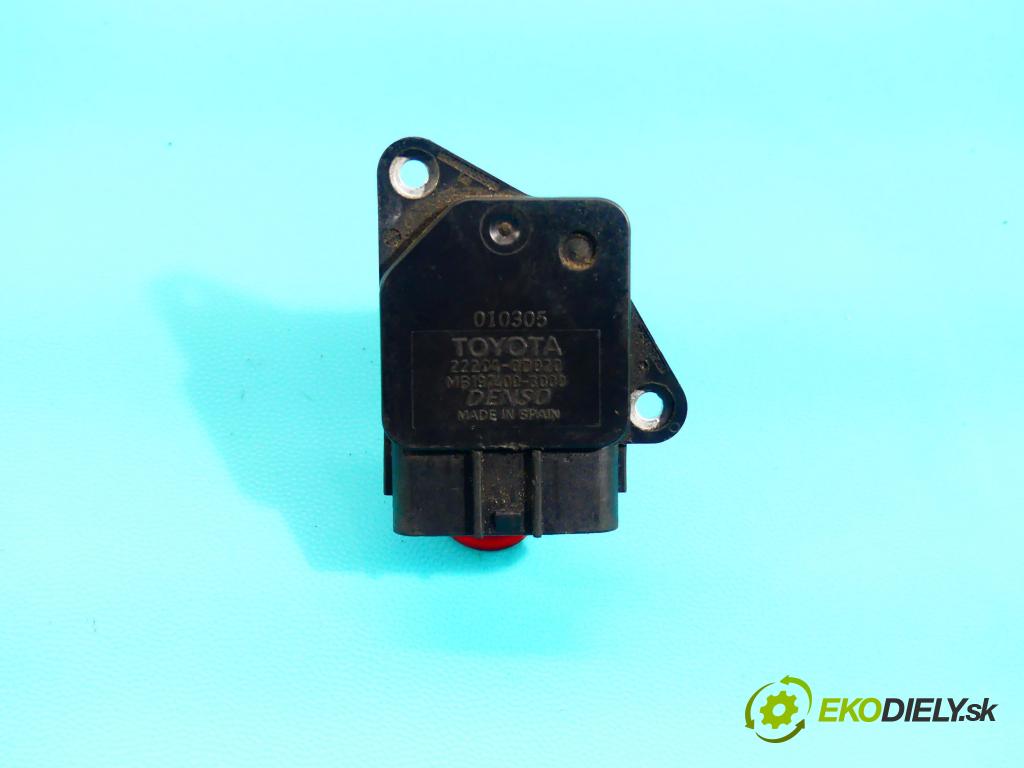 Toyota Avensis I T22 1997-2003 1.8 VVTI 129 HP manual 95 kW 1794 cm3 5- průtokoměr: 22204-0D030 (Váhy vzduchu)