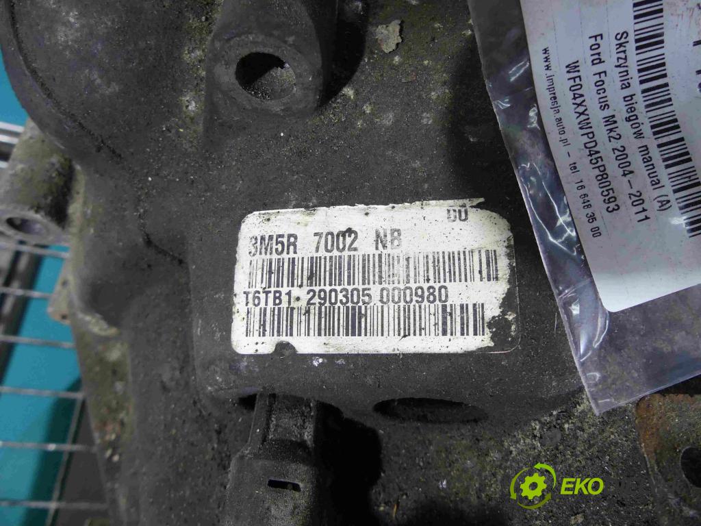 Ford Focus Mk2 2004-2011 1.6 16V 101 hp manual 74 kW 1596 cm3 4- převodovka stupňová manual 3M5R-7002-NB