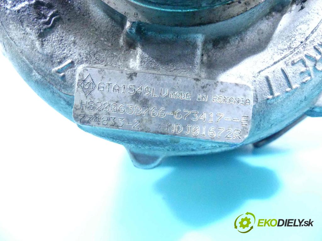 Renault Laguna III 2007-2015 2.0 DCI 150 HP manual 110 kW 1995 cm3 5- turbodúchadlo, turbo 774833-2 (Turbodúchadlá (kompletné))