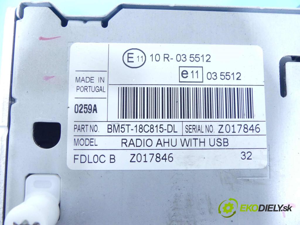 Ford B-Max 1.5 TDCI 75 HP manual 55 kW 1499 cm3 5- Radio továreň: BM5T18C815DL