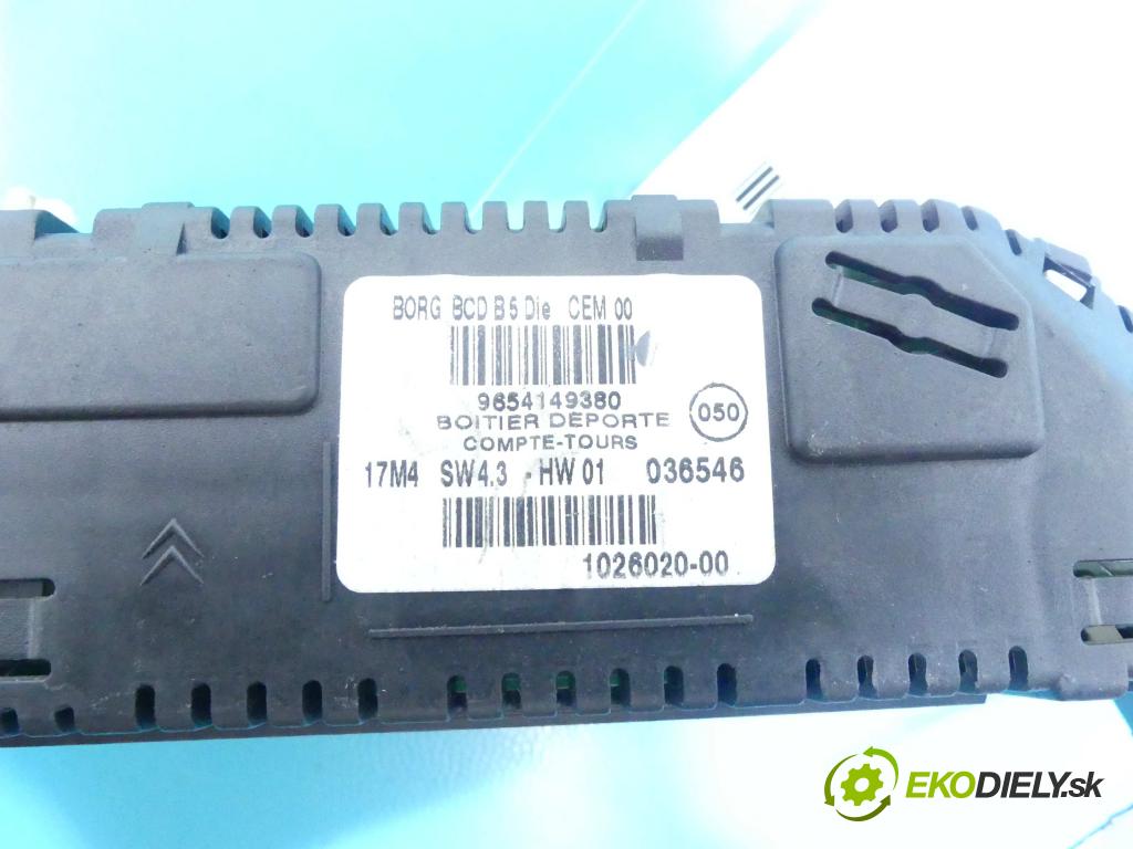 Citroen C4 I 2004-2011 1.6 HDI 90 HP manual 66 kW 1560 cm3 5- Zobrazit: 9654149380 (Prístrojové dosky, displeje)