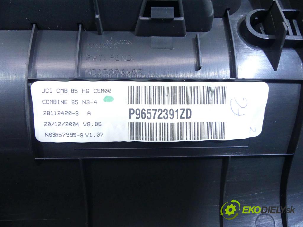Citroen C4 I 2004-2011 1.6 HDI 90 HP manual 66 kW 1560 cm3 5- prístrojovka/ budíky P96572391ZD (Prístrojové dosky, displeje)