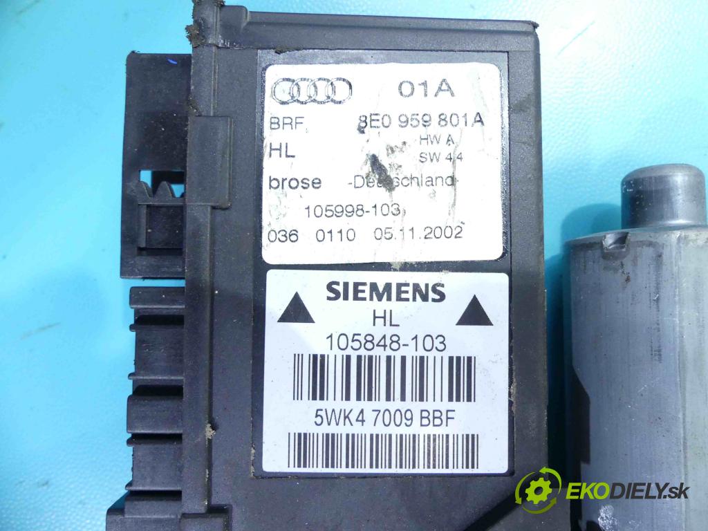 Audi A4 B6 2000-2004 1.9 TDI 131 hp manual 96 kW 1896 cm3 5- mechanismus stahování zadní levý 0130821767