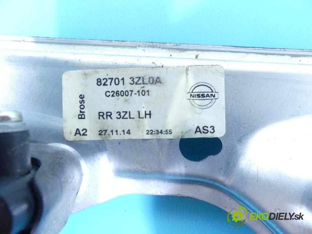 Nissan Pulsar 1.5 DCI 110 hp manual 81 kW 1461 cm3 5- mechanismus stahování zadní levý 827013ZL0A
