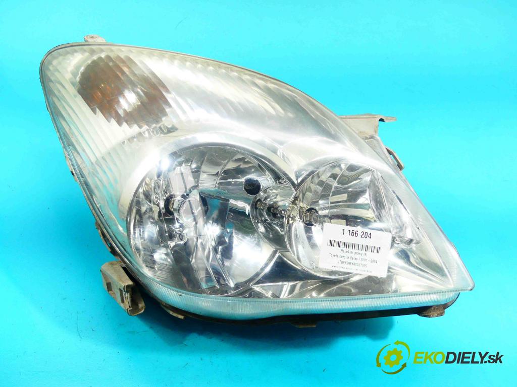 Toyota Corolla Verso I 2001-2004 2.0 D4D 90 HP manual 66 kW 1998 cm3 5- Reflektor: pravý  (Pravé)