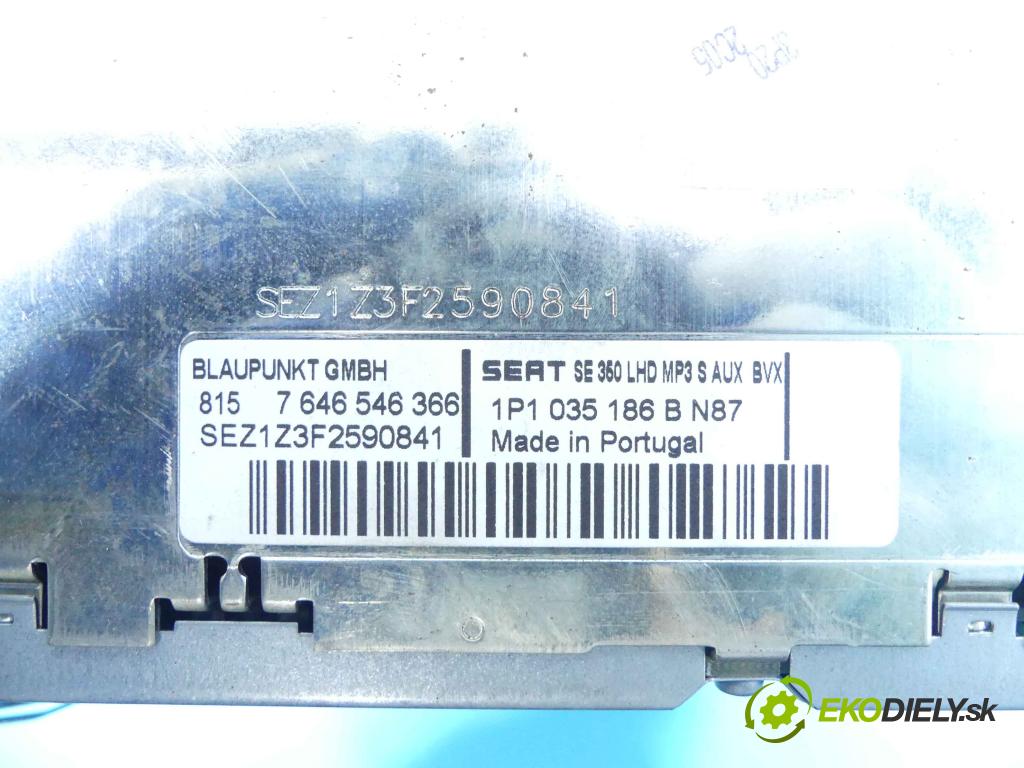Seat Leon II 2005-2012 1.9 TDI 105 hp manual 77 kW 1896 cm3 5- Radio továrna: 1P1035186B