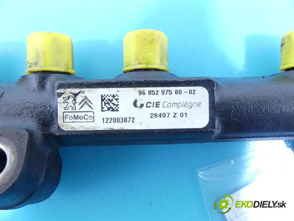 Ford Fiesta Mk7 2008-2017 1.6 tdci 95 HP manual 70 kW 1560 cm3 5- lišta vstrekovacia 9685297580 (Vstrekovacie lišty)