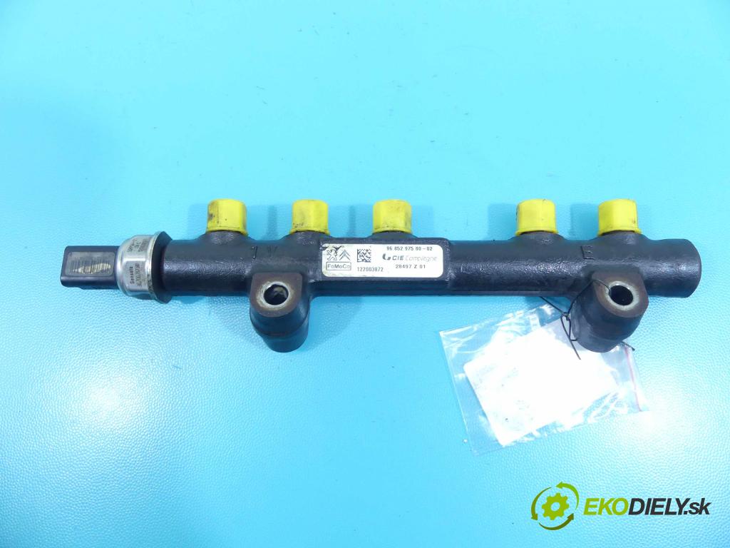 Ford Fiesta Mk7 2008-2017 1.6 tdci 95 HP manual 70 kW 1560 cm3 5- lišta vstrekovacia 9685297580 (Vstrekovacie lišty)