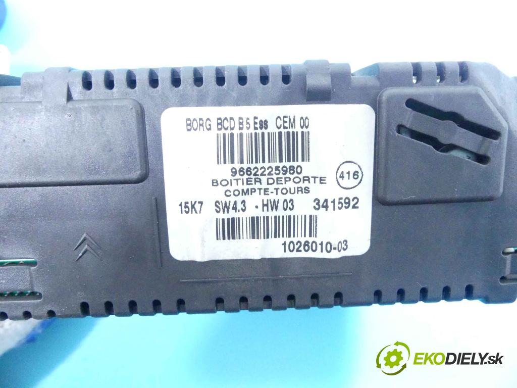Citroen C4 I 2004-2011 1.6 16v 109 HP manual 80 kW 1587 cm3 5- Zobrazit: 9662225980 (Prístrojové dosky, displeje)