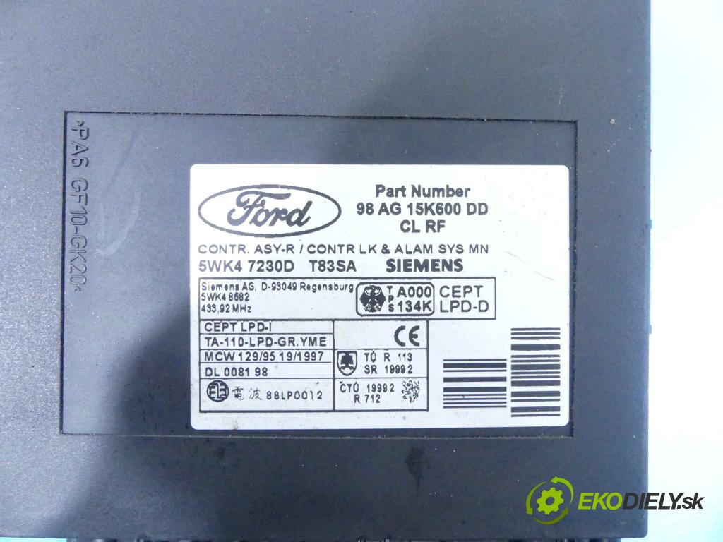 Ford Focus Mk1 1998-2004 1.6 16v 101 HP manual 74 kW 1596 cm3 3- modul riadiaca jednotka 98AG15K600DD (Ostatné)