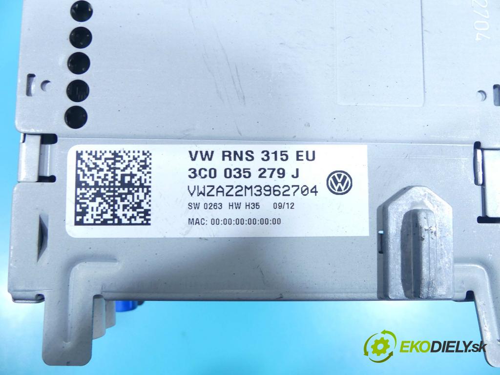 Vw Passat B7 2010-2014 2.0 tdi 140 HP manual 103 kW 1968 cm3 4- Radio továreň: 3C0035279J