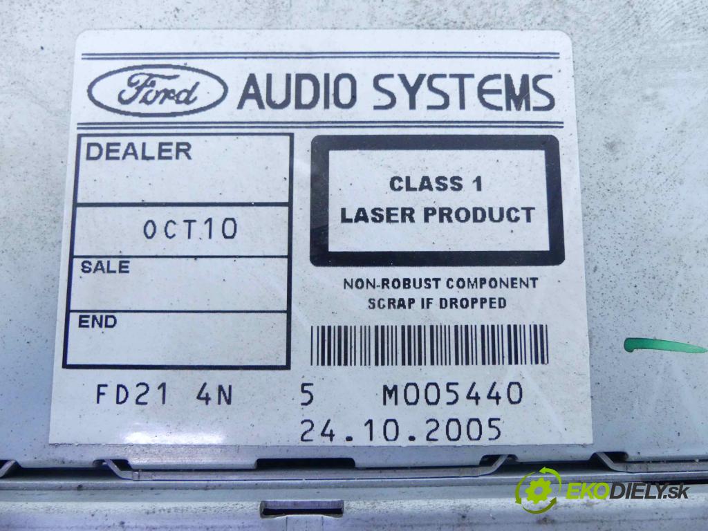 Ford Focus Mk2 2004-2011 1.6 tdci 109 HP manual 80 kW 1560 cm3 5- Radio továreň: 4M5T-10E889-AB