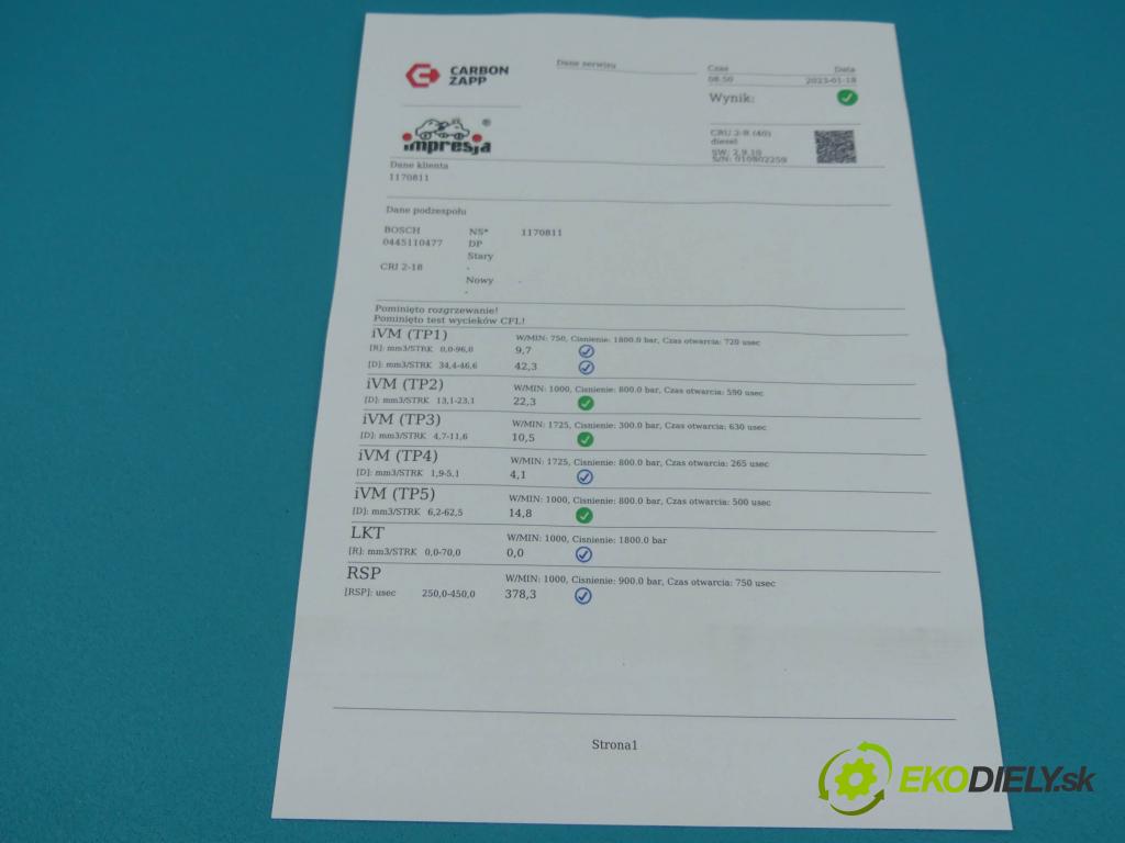 Vw Golf VII 2012-2020 1.6 tdi 105 HP manual 77 kW 1598 cm3 3- vstrek 0445110477 (Vstrekovače)