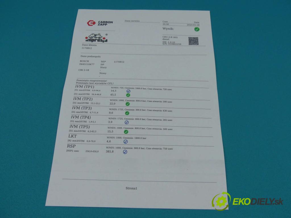 Vw Golf VII 2012-2020 1.6 tdi 105 HP manual 77 kW 1598 cm3 3- vstrek 0445110477 (Vstrekovače)