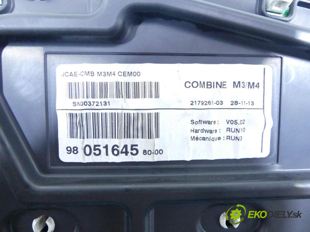 Peugeot 301 1.2 12v 72 HP manual 53 kW 1199 cm3 4- prístrojovka/ budíky 9805164580 (Prístrojové dosky, displeje)