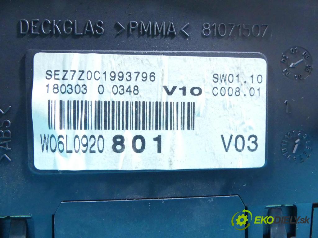 Seat Ibiza III 6L 2002-2008 1.4 16v 75 HP manual 55 kW 1390 cm3 5- prístrojovka/ budíky W06L0920801 (Prístrojové dosky, displeje)