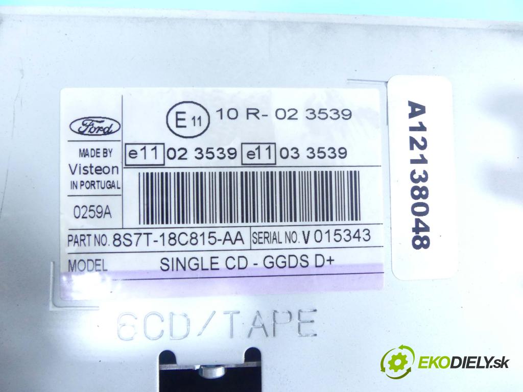 Ford Mondeo Mk4 2007-2014 1.8 tdci 125 HP manual 92 kW 1753 cm3 5- Radio továreň: 8S7T-18C815-AA
