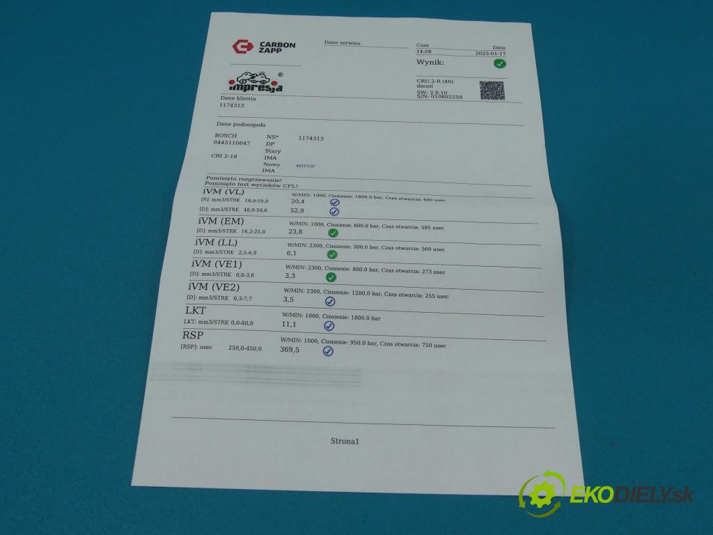 Audi A4 B8 2007-2015 2.0 tdi 150 HP automatic 110 kW 1968 cm3 5- vstrek 0445110647 (Vstrekovače)