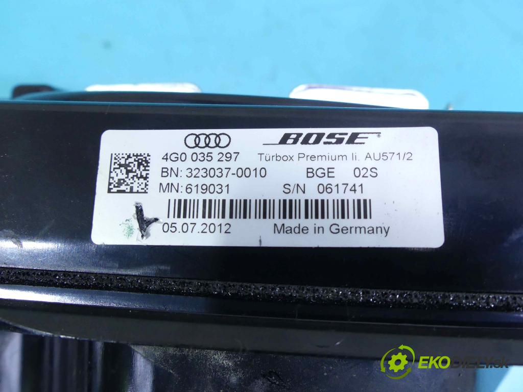 Audi A6 C7 2011-2018 3.0 TFSI (4G): 310HP automatic 228 kW 2995 cm3 4- Subwoofer: 4G0035297 (Audio zariadenia)
