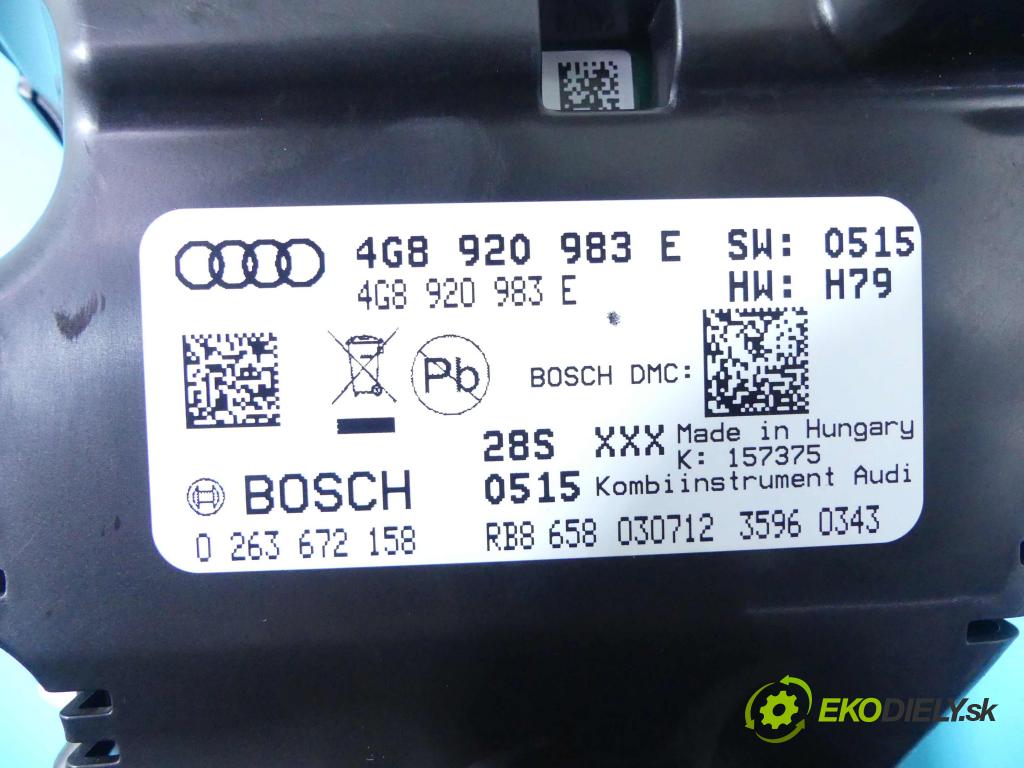 Audi A6 C7 2011-2018 3.0 TFSI 310HP automatic 228 kW 2995 cm3 4- prístrojovka/ budíky 4G8920983E (Prístrojové dosky, displeje)
