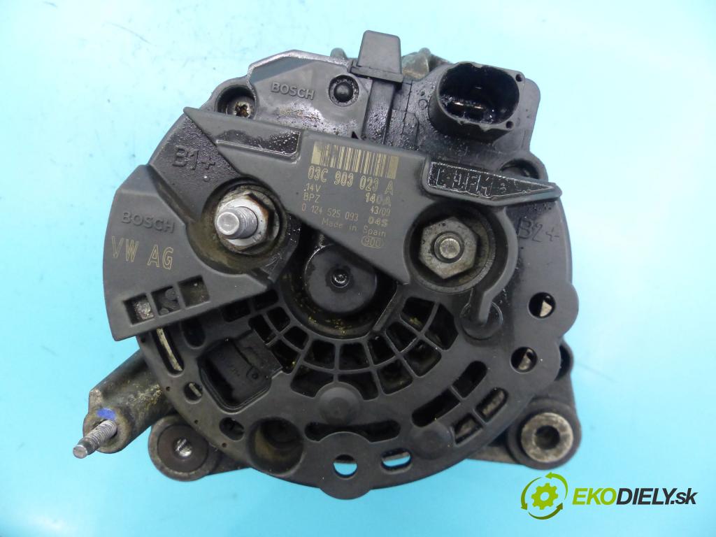 Skoda Octavia II 2004-2013 1.4 TSI 122 hp manual 90 kW 1390 cm3 5- Alternator 0124525093 (Alternátory)