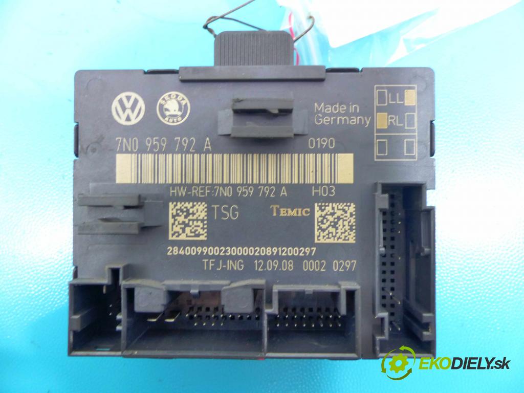 Skoda Superb II 2008-2015 2.0 tdi 170 HP manual 125 kW 1968 cm3 4- modul riadiaca jednotka 7N0959792A (Ostatné)