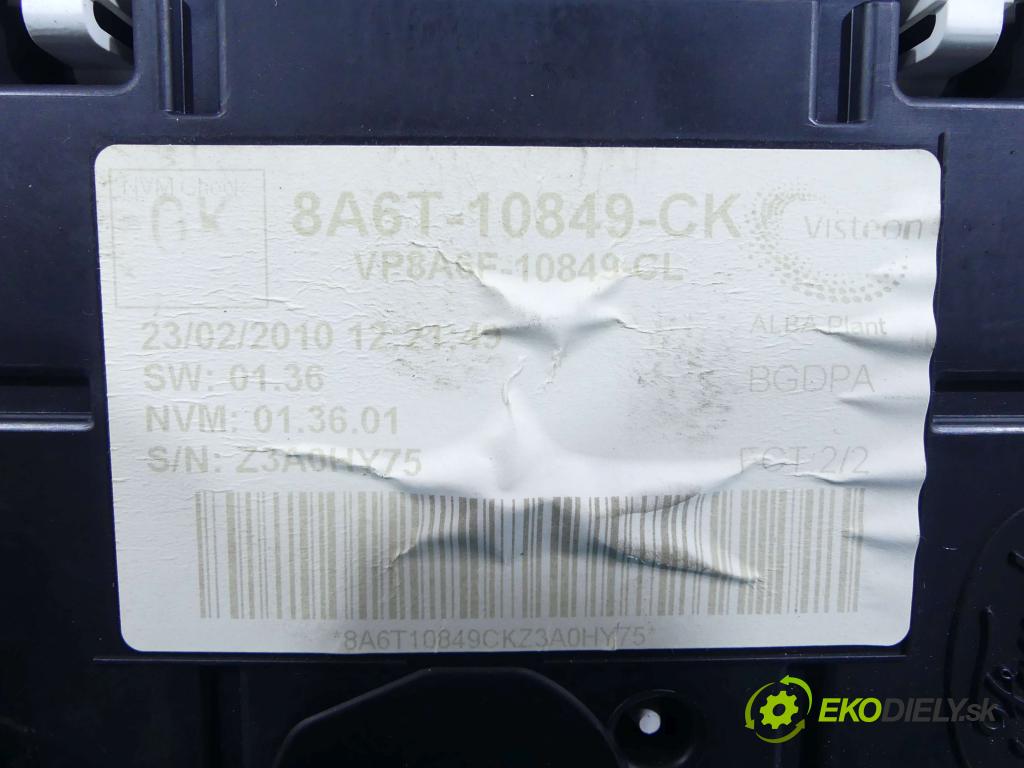 Ford Fiesta Mk7 2008-2017 1.6 tdci 90 HP manual 66 kW 1560 cm3 5- prístrojovka/ budíky 8A6T-10849-CK (Prístrojové dosky, displeje)