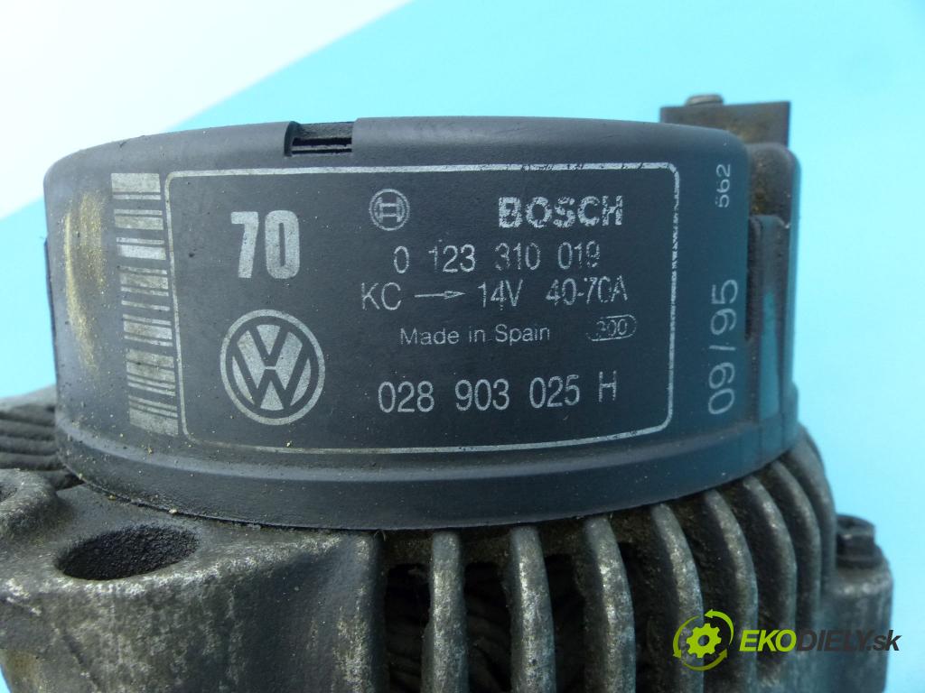 Vw Golf III 1991-1998 1.6 75 hp manual 55 kW 1598 cm3 5- Alternator 0123310019 (Alternátory)