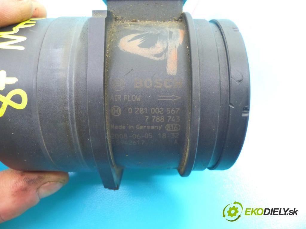 Bmw 1 E87 2004-2011 2.0d 143 HP manual 105 kW 1995 cm3 5- průtokoměr: 0281002567 (Váhy vzduchu)