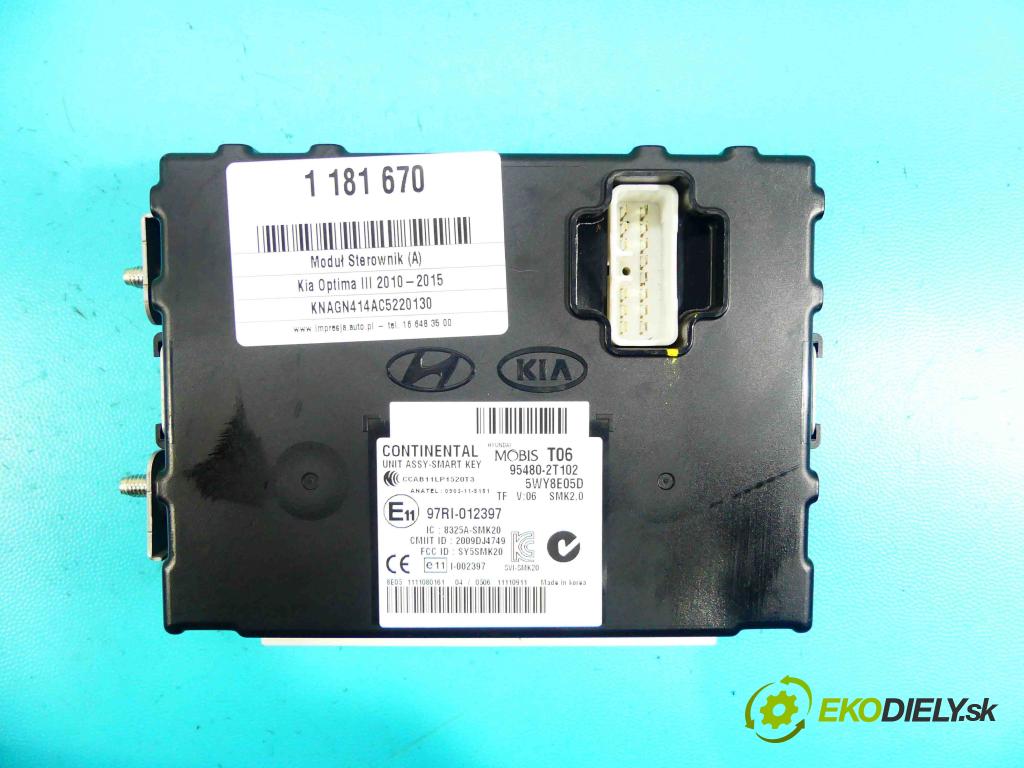 Kia Optima III 2010-2015 1.7 crdi 136 HP manual 100 kW 1685 cm3 4- modul riadiaca jednotka 95480-2T102 (Ostatné)