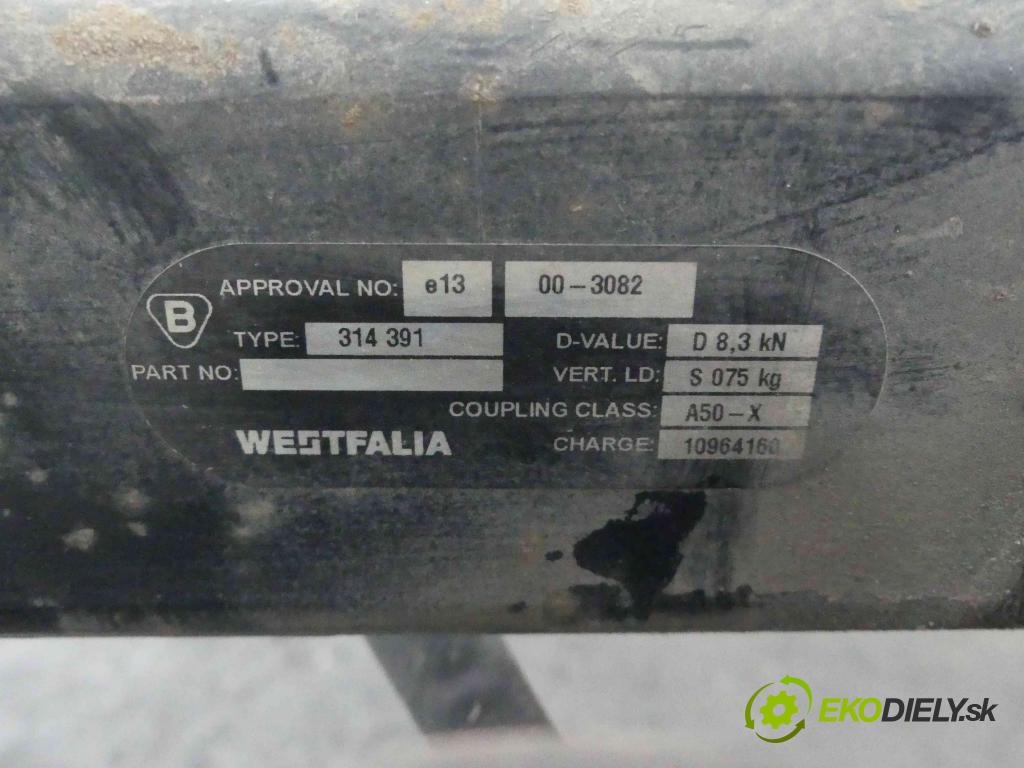 Opel Meriva B 2010-2017 1.4 T 120 HP manual 88 kW 1364 cm3 5- Hák: vlečení: 314391 (Ťažné zariadenia)
