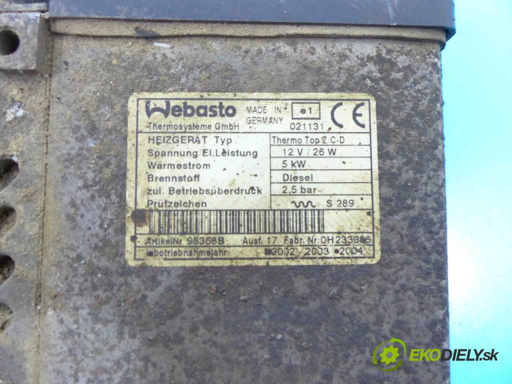 Chrysler Voyager IV 2000-2007 2.5 crdi 143 hp manual 105 kW 2499 cm3 5- Webasto 66724A (Webasto ohřívače)