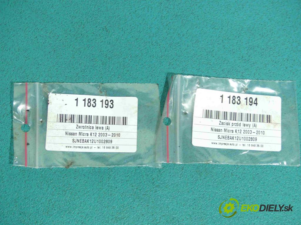 Nissan Micra K12 2003-2010 1.2 16v 65 HP manual 48 kW 1240 cm3 3- brzdič predné ľavý (Ostatné)