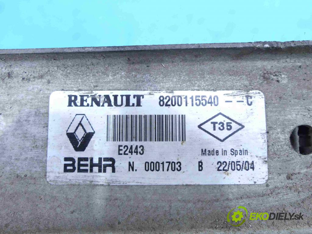 Renault Megane II 2003-2008 1.5 dci 101 HP manual 74 kW 1470 cm3 4- Intercooler 8200115540 (Intercoolery (chladiče nasávaného vzduchu))