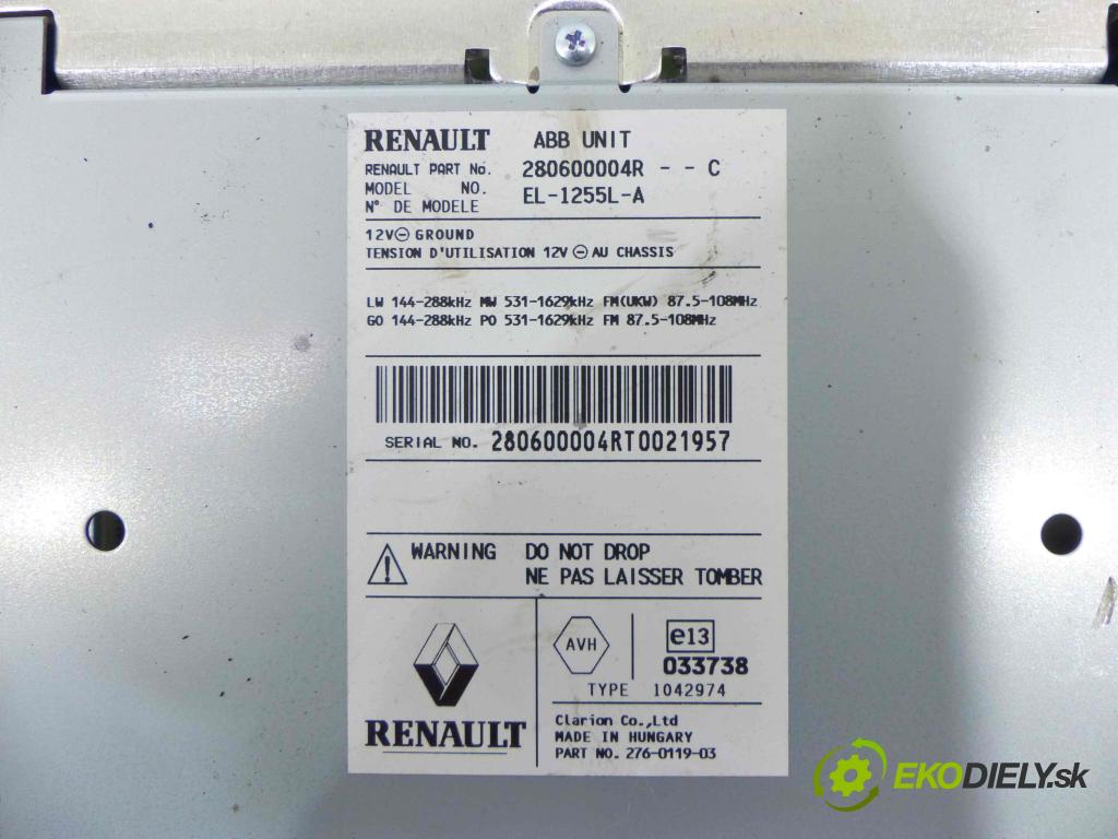 Renault Laguna III 2007-2015 2.0 16v 140 HP manual 103 kW 1997 cm3 5- modul riadiaca jednotka 280600004R-C (Ostatné)