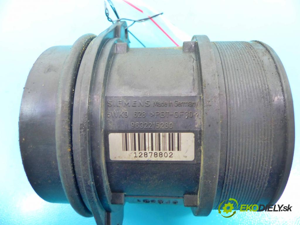 Peugeot 807 2002-2014 2.0 hdi 107 HP manual 79 kW 1997 cm3 5- průtokoměr: 5WK9628 (Váhy vzduchu)