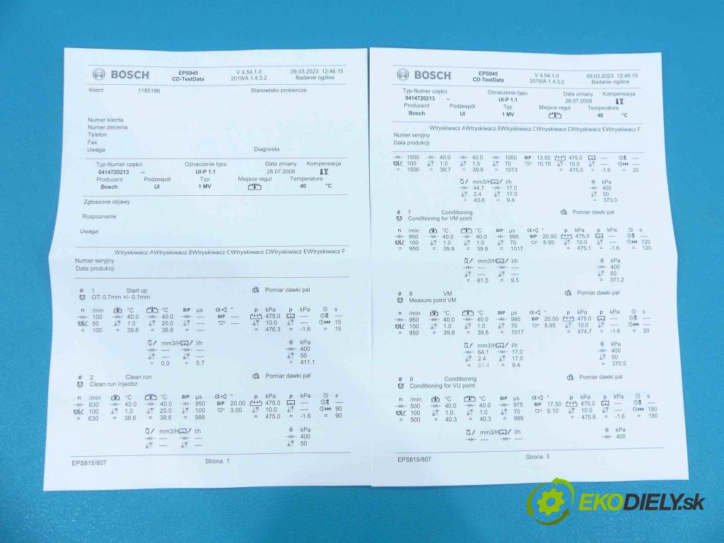 Vw Bora 1.9 tdi 101 hp manual 74 kW 1896 cm3 5- vstřikovací čerpadlo 0414720213 (Vstřikovač paliva)