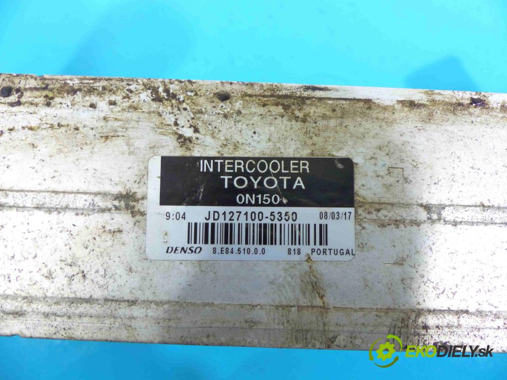 Toyota Auris I 2006-2013 1.4 D4D 90 HP manual 66 kW 1364 cm3 5- Intercooler 127100-5350 (Intercoolery (chladiče nasávaného vzduchu))