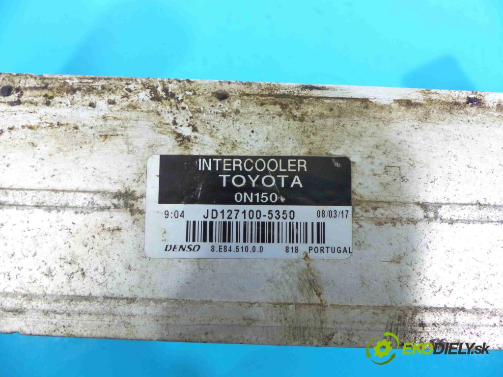 Toyota Auris I 2006-2013 1.4 D4D 90 hp manual 66 kW 1364 cm3 5- Intercooler 127100-5350 (Chladiče nasávaného vzduchu (intercoolery))