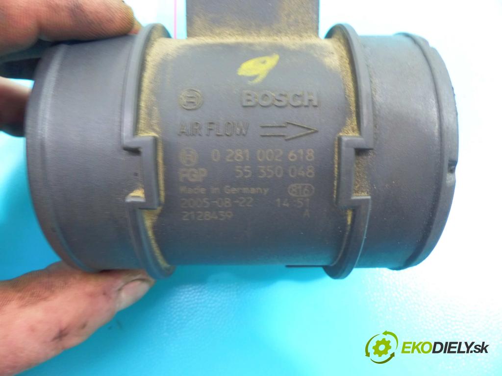 Fiat Croma II 2005-2010 1.9 jtd 120 HP manual 88 kW 1910 cm3 5- průtokoměr: 0281002618 (Váhy vzduchu)