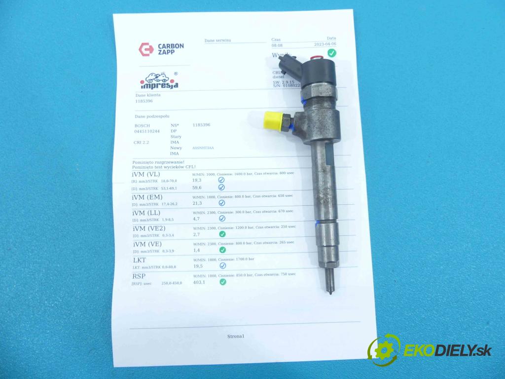 Fiat Croma II 2005-2010 1.9 jtd 120 HP manual 88 kW 1910 cm3 5- vstrek 0445110244 (Vstrekovače)