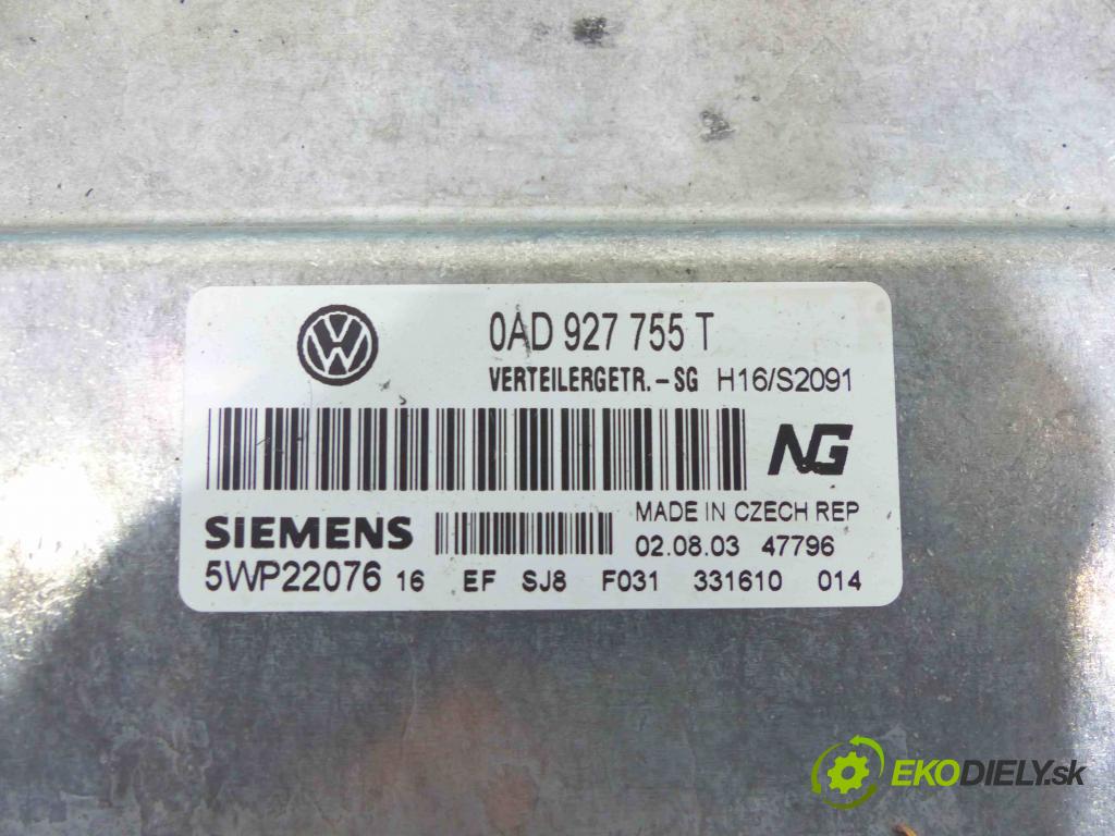 Vw Touareg I 2002-2010 2.5 tdi 174 HP manual 128 kW 2461 cm3 5- modul riadiaca jednotka 0AD927755T (Ostatné)