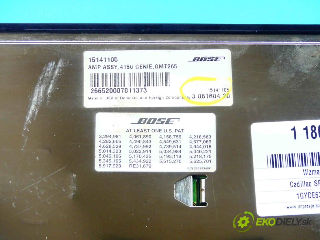 Cadillac SRX 2003-2009 3.6 V6 258 HP automatic 190 kW 3564 cm3 5- Zesilovač: 308160420 (Zosilňovače)