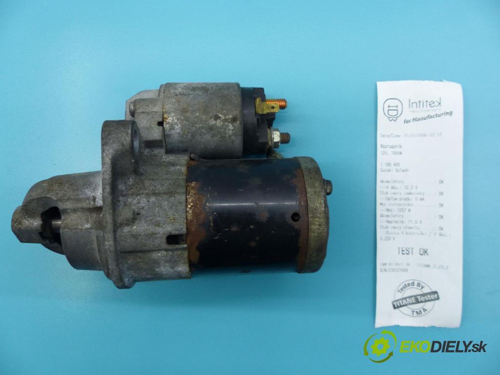 Suzuki Splash 1.0 65 HP manual 48 kW 996 cm3 5- štartér 31100-51K00 (Štartéry)
