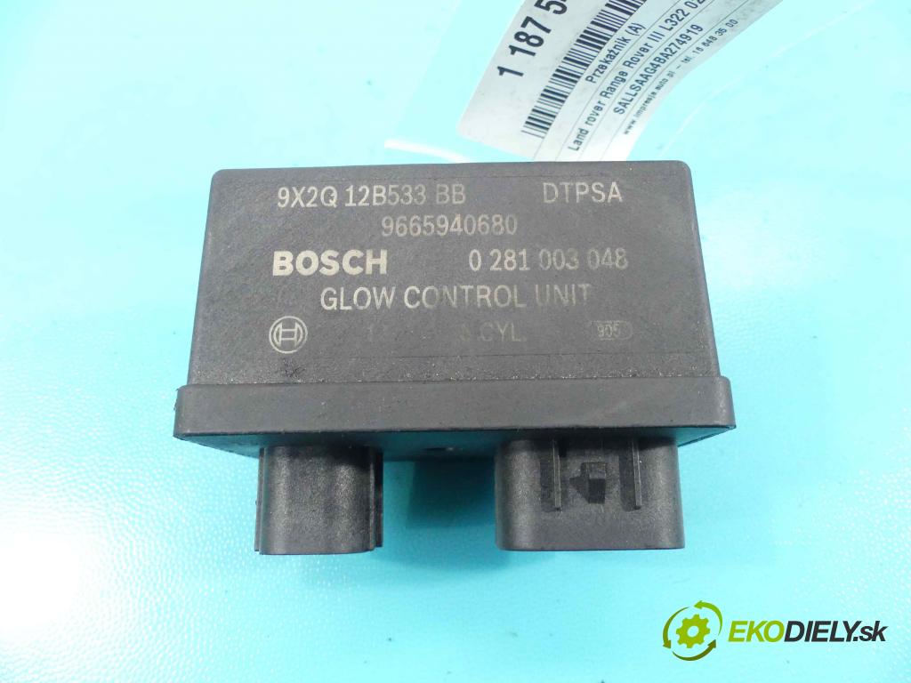 Land rover Range Rover sport I L320 3.0 D V6 245KM automatic 180 kW 2993 cm3 5- Relé: 9665940680 (Relé)