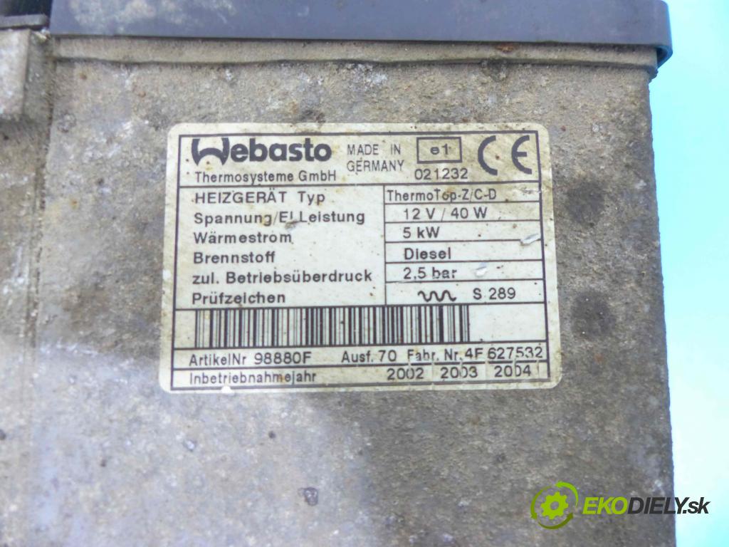 Citroen C8 2002-2014 2.2 hdi 128 hp manual 94 kW 2179 cm3 5- Webasto 4F627532 (Webasto ohřívače)